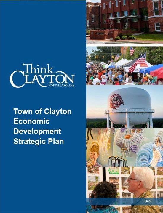 Town of Clayton Economic Development Strategic Plan cover with logo Think Clayton
